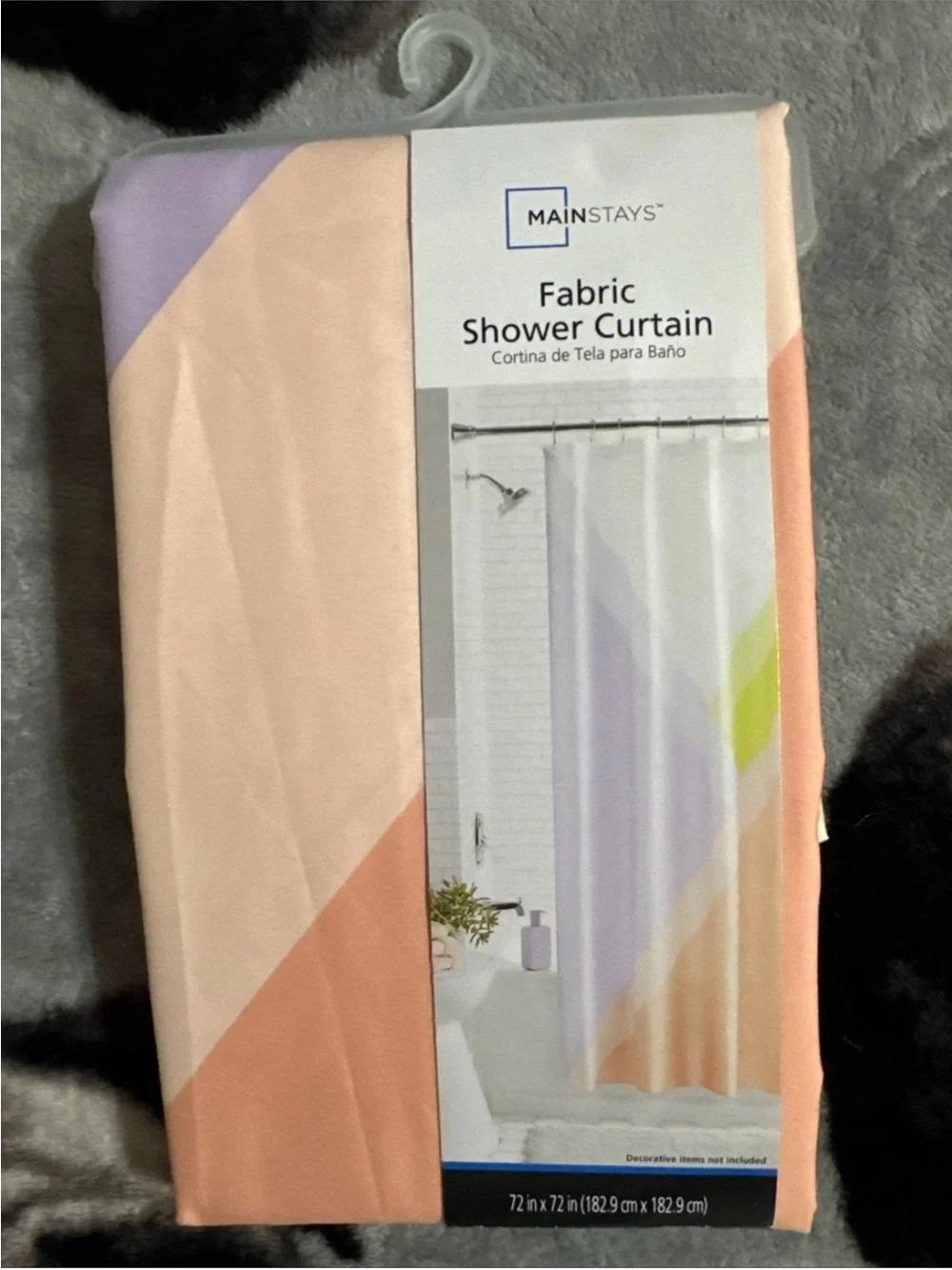 Mainstays Pastel Colorblock Shower Curtain